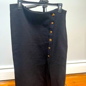 Black classic midi skirt with great details